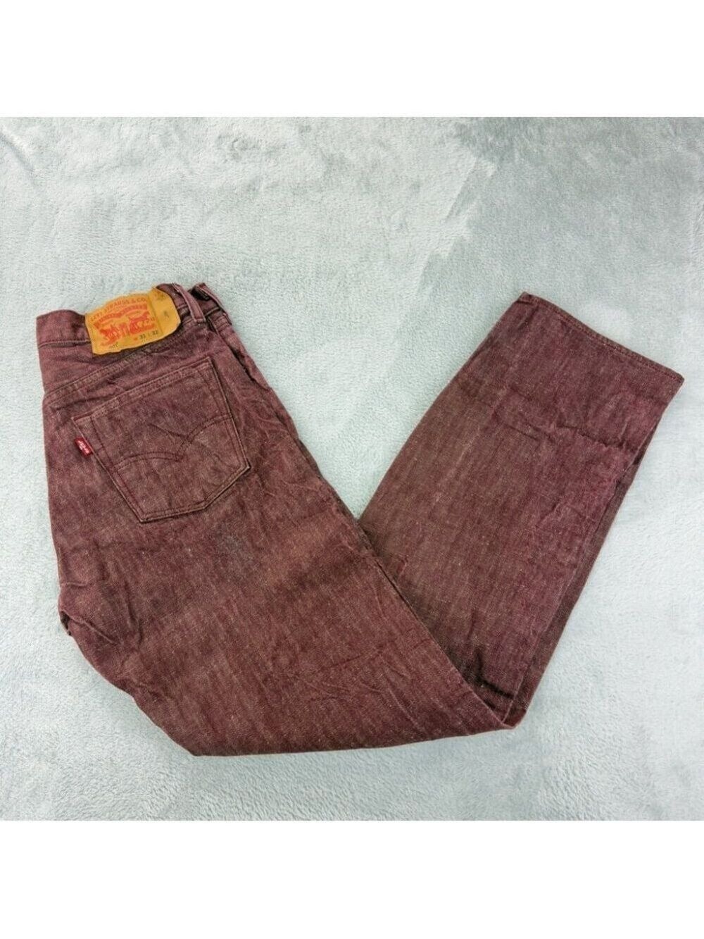 Levi's 501 Men's Sz 31x30 White Oak Cone Denim Made in Mexico Selvedge Burgundy